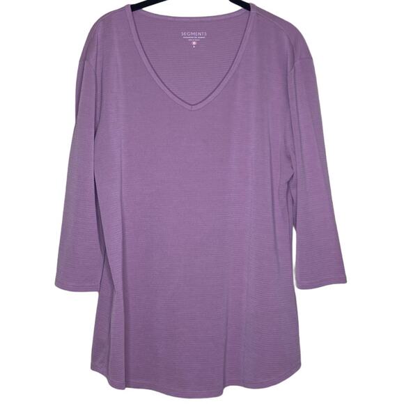 Segments Long Sleeve Ribbed T-Shirt In Purple Women's Size Large - Picture 1 of 8